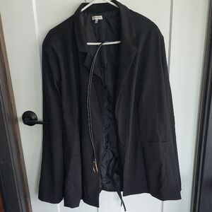 White Birch Black Blazer Relaxed Fit Open Front